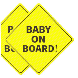 ASSURED SIGNS Baby On Board Signs, Car Essentials - Baby On Board Sticker - 2 Pack, 5