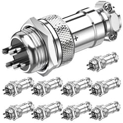 DIYhz GX16 4 Pins Panel Metal Mount Circular Metal Aviation Connector Adapter Male Female Plug Socket - 10 Pcs