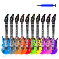 HomeMall 10 Colors 35 Inch Inflatable Guitar Toy, Rock Star Inflatable Electric Colorful Guitar, Rock 'N Roll Party Favor for 80s 90s, Children’s Birthday Party Decorations and Karaoke Party