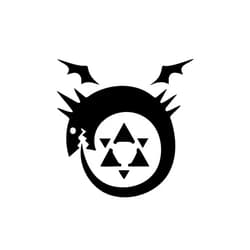 NINJAMO Full Metal Alchemist Ouroboros Black Vinyl Decal Sticker Art Decor for Room, Car, Laptop, Computer, Desk