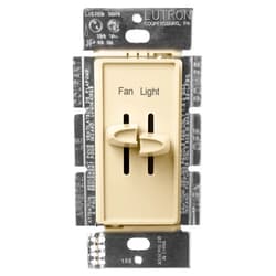 Lutron Skylark 3-Speed Combination Fan and Light Control, 1.5 Amp, Single-Pole, S2-LFSQ-IV, Ivory