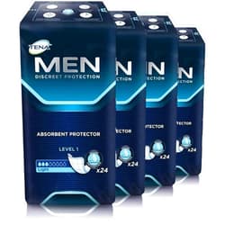TENA MEN Incontinence Level 1 Underwear Protector- Absorbency Level1 Guard for Men- 24 Unit for Each Package, (Pack of 4-96 Count)