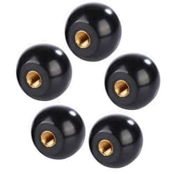 Ejoyous Ball Lever Knob, 5Pcs M8 Female Machine Knobs Screw on 32mm Dia Black Round Threaded Ball Knob for Machine Handle Tool Replacement