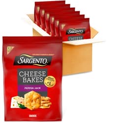 NABISCO Sargento® Cheese Bakes Pepper Jack Crackers, Cheese Crackers, Lunch Snacks, Bulk Snacks, 6-4.5 oz Bags