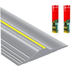 ToLanbbt 20Ft/6M Universal Garage Threshold Seal Strip with 300ml Black Adhesives, Garage Door Bottom Weatherproof Strip Rubber DIY Weather Stripping Replacement (Grey)