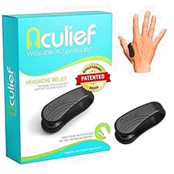 Aculief - Award Winning Natural Headache, Migraine, Tension Relief Wearable – Supporting Acupressure Relaxation, Stress Alleviation, Tension Relief and Headache Relief - 1 Pack (Regular, Black)