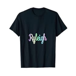 RYLEIGH Funny Sassy Custom Name Gift RYLEIGH Minimalist Rainbow Plain text Funny Novelty Womens C T-Shirt
