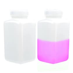 Labvida Square Reagent Bottle HDPE Wide Mouth Plastic Bottle, 2 pcs of 1000ml Sample Sealing Storage Container for Laboratories, Classrooms, or Storage at Home, LVAM003