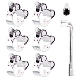Hilitchi 304 Stainless Steel T-Bolt Clamp Heavy Duty T-Bolt Pipe Tube Hose Clamps (6PCS, 23-25MM)