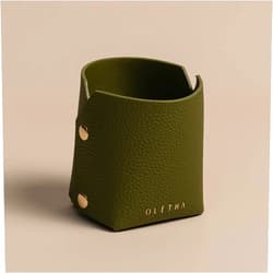 OLETHA Aesthetic Collapsible Desk Storage Holder for Makeup Brushes, Remote, Pens, Artist Supplies, Green