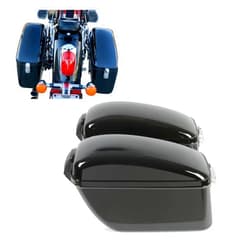 ECOTRIC Large 60L Motorcycle Hard Saddle Bags W/brackets Compatible With Harley Davidson Dyna Softail Sportster Honda Suzuki Kawasaki Yamaha Cruiser Shadow Vulcan Universal Saddlebags Luggage Trunk