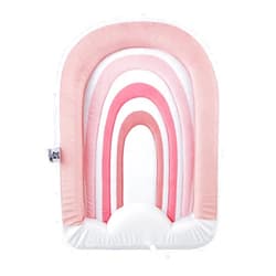 PandaEar Baby Bath Pad for Infant Newborn | Bath Seat Soft Rainbow Cushion Mat for Sink Bathtub Essentials Shower Gift (Pink)