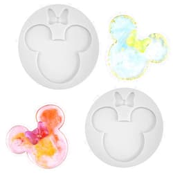 Chistepper 2 Pack Silicone Mold Mouse Head Shape Silicone Molds Candy Gum Paste Chocolate Molds for Cake Decorating Sugar Crafts Polymer Clay