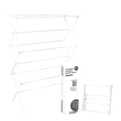 ZOES HOMEWARE 2024 Enhanced Clothes Drying Rack | Foldable Drying Rack Clothing for Laundry | Small Collapsible Portable Dryers for Laundry | Use for Indoor & Outdoor | White 37.5