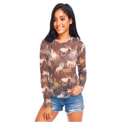 CHIFIGNO Funny Sloths Tropical Flowers See Through Blouses for Women Long Sleeve Trendy Blouse Tee Shirt Blouse, Small