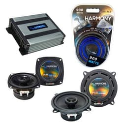 Harmony Audio HA-A400.4 Amp Bundle HA-R5, HA-R4 Speakers Compatible with Mazda GLC 1985-1985 Factory Speaker Replacement