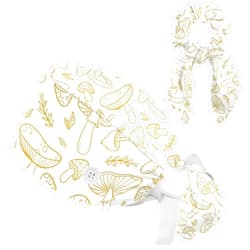 LWSHUNYI Women's Working Caps Bouffant Surgical Cap with Bow Scrunchies Little Daisy Art Paint Ponytail Holder Tie Back Scrub Hat