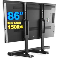 Rfiver Table Top TV Stand with Height Adjustable TV Legs, TV Stands Base with Cable Management for Most 37 to 86 Inch Flat or Curved TVs, Steel TV Feet Holds up to 150 lbs, Max VESA 800x600mm, Black