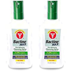 Bactine MAX First Aid Spray - Pain Relief Cleansing Spray with 4% Lidocaine - Numbing Lidocaine Spray Kills 99.9% of Germs - Pain + Itch Relief for Minor Cuts & Scrapes, Burns & Bug Bites - 5 oz