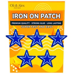 Oli and Alex Iron On Patches - Extra Strong Glue Blue Star Patch 5 pcs Iron On Patch Embroidered Applique Star A-1…