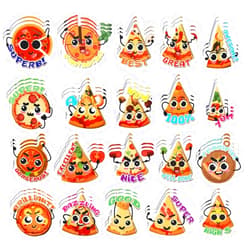 Jetec 300 Pcs Scratch and Sniff Stickers Pizza Scented Motivational Sticker Assorted Pizza Sticker Reward Sticker Cute Incentive Sticker for Kid Student School Teacher, 20 Styles