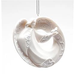 ATD 3 3/8 Inch Angel Holding Butterfly Holiday Ornament, White