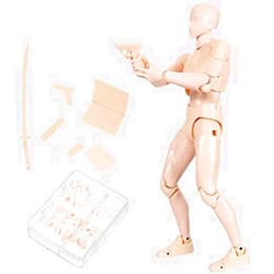 AXITWXIT Action Figures Body-Kun DX & Body-Chan DX PVC Figure Model Drawing for S H Figuarts with Box for Artists (Skin Color, Male)