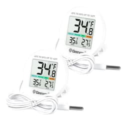 Geevon Refrigerator Thermometer 2 Pack IP65 Waterproof, with External Sensor, Fridge Temperature Monitor for Home Commercial, with LCD Screen, Stand and Magnetic Back, for Refrigerator, Freezer scenes