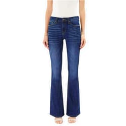 Kan Can Women's Mid Rise Flare Hem Jeans