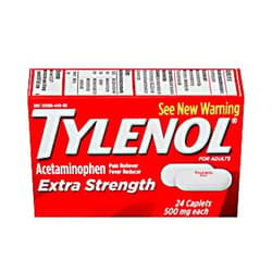 Tylenol Extra Strength Caplets, 500 mg - 24 ct, Pack of 4