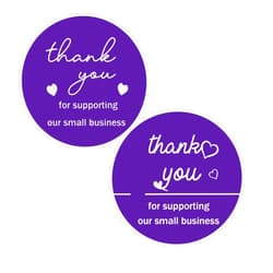 JianDay Purple Thank You Stickers Small Business, 1.5” Thank You for Supporting Our Small Business Label Stickers, 500 Pcs Packaging Stickers with Hearts for Small Shop, Boutiques, Business Appreciation Bags