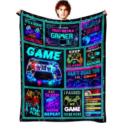 Wikhu Gamer Blanket Ultra Soft Flannel Gaming Throw Blankets Gamer Lovers Merch Stuff Gifts for Gamers Men Boys 50