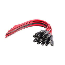MILAPEAK (Real 18AWG 43x2pcs Wires) 20pcs Female DC Power Pigtail Cable, 12V 5A DC Connectors for CCTV Security Camera and Lighting Power Adapter by MILAPEAK (2.1mm x 5.5mm, Ultra Thick)