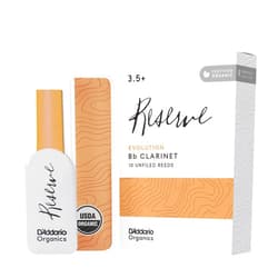 D'Addario Organic Reserve Evolution Bb Clarinet Reeds - Reeds for Clarinet - Individually Sealed - 3.5+ Strength, 10 Pack
