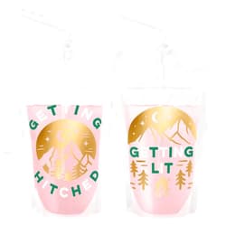 xo, Fetti Camp Bachelorette Drink Pouches - 16 pcs | Bach Party Decorations, Camp Bride Drinkware, Getting Lit + Getting Hitched, Bridesmaid Favor, Bride to Be Gift + Bridal Shower Supplies