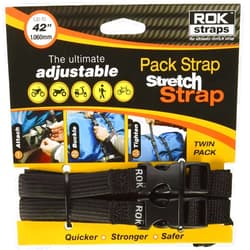 ROK Straps 10314 Adjustable Pack Stretch Straps for Motorcycle/ATV, Black, 42