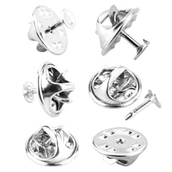 JANYUN 120 Pairs Butterfly Clutch Tie Tacks Pin Back Replacement with 8mm Length 4mm Width Blank Pins for Craft Making (4mm, Silver)