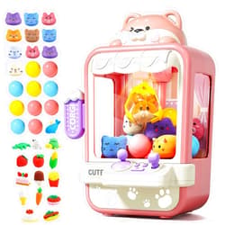Jovow Claw Machine for Kids, Mini Vending Machine with Music, Prize Dispenser Toys for Girls and Boys, Electronic Claw Game Machine for Party Birthdays, Includes 35 Mini Toys (Small)