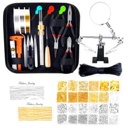 shynek Jewelry Making Kits for Adults, Jewelry Making Supplies Kit with Jewelry Making Tools, Earring Charms, Jewelry Wires, Jewelry Findings and Helping Hands for Jewelry Making and Repair