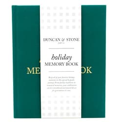 DUNCAN & STONE PAPER CO. Holiday Memory Book (Emerald, 105 Pages) - Linen Scrapbook Album for Thanksgiving & Christmas Memories - Photo Journal Keepsake for Family Traditions