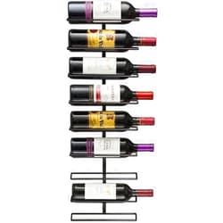Sorbus Wall Mount Wine Rack (Holds 9 Bottles) - Wine Rack Wall Mounted for Wine Bottles, Liquor, Champagne, Black Metal Wine Bottle Holder for Home Bar, Wine Kitchen Storage