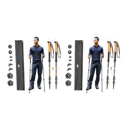 Cascade Mountain Tech Trekking Poles - Aluminum Hiking Walking Sticks with Cork Grip and Extended Down Grip Plus Tip Kit