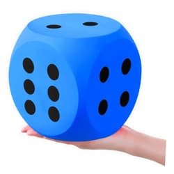 Shappy 6 Inches Foam Dice Fun Filled Large Educational Toy Kawaii Giant Dice Decorative Eva Foam Jumbo Cube Big Square Building Blocks for Game Nights Learning Sessions(Blue,1 Pc)