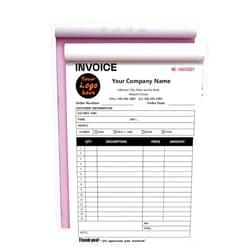 TATLETATLE Custom Invoice Form with Your Company Name,Personalized Carbonless Form 3-Part /2-Part NCR Paper, Add Company Name, Address, Phone and Number Printed(A-2-Part,Logo)