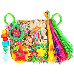 YIXUND Bird Toys, Parakeet Toys Bird Foraging Toys Grass Mat Climbing Wall for Parakeet,Parrot,Cockatiel,Conure,Lovebird,Budgie Cage Small to Medium Birds (Warm Sun)