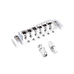 Metallor Tune-O-Matic Wraparound Bridge with Stop Tailpiece Wrap Around Adjustable Combination Saddle Bridge Tailpiece for Les Paul LP Style 6 String Electric Guitar Parts Full Set Chrome.