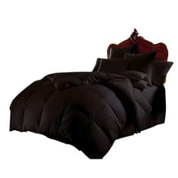 RESTURA 5 PC Comforter Set - (1 Pc Comforter + 4 Pillow Cases) Luxurious Goose Down Alternative Comforter Set - King/Cal. King, Black Solid 800 Series 100% Organic Cotton Hotel Quality 500 GSM Set