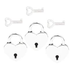 VerRich Heart Lock,VerRich 3Pcs Small Silver Heart Shaped Padlock Mini Lock with Key for Handbag,Jewelry Box, Storage Box, Diary Book