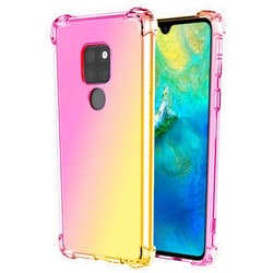 Ueokeird for Mate 20 Case, HMA-L29 HMA-L09 Case, Clear Cute Gradient Phone Case Slim Anti Scratch Flexible TPU Cover Shockproof Protective Case for Huawei Mate 20 (Pink/Gold)