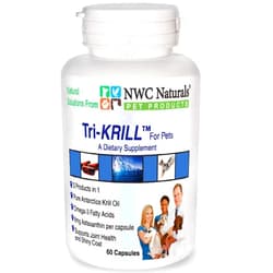 NWC Naturals Tri-Krill Oil Capsule Supplement for Dogs and Cats, Supports Joint, Brain, Supports Healthy Skin and Coat, Pure Antarctic Krill with Astaxanthin, Omega-3, DHA, EPA by NWC Naturals
